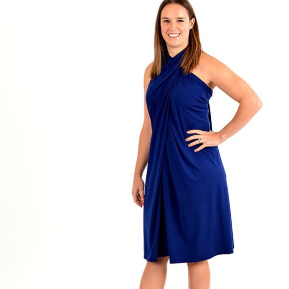 "Mai Tai" convertible wrap dress, Navy, size Regular (0-16) - Picture 1 of 4